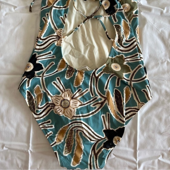 ULLA JOHNSON Marisol Printed Maillot Swimsuit - Picture 9 of 15